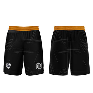 Conjunto personalizado de camiseta de uniforme negra y naranja para niños y adultos