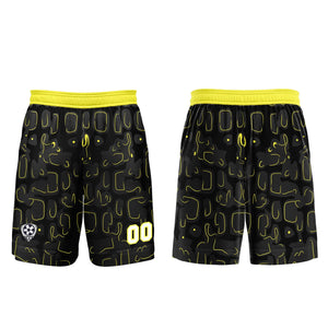Conjunto personalizado de camiseta de fútbol negra y amarilla para niños y adultos