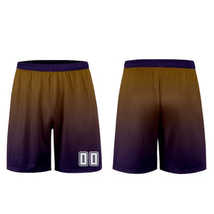 Conjunto personalizado de camiseta de uniforme marrón y morado para niños y adultos
