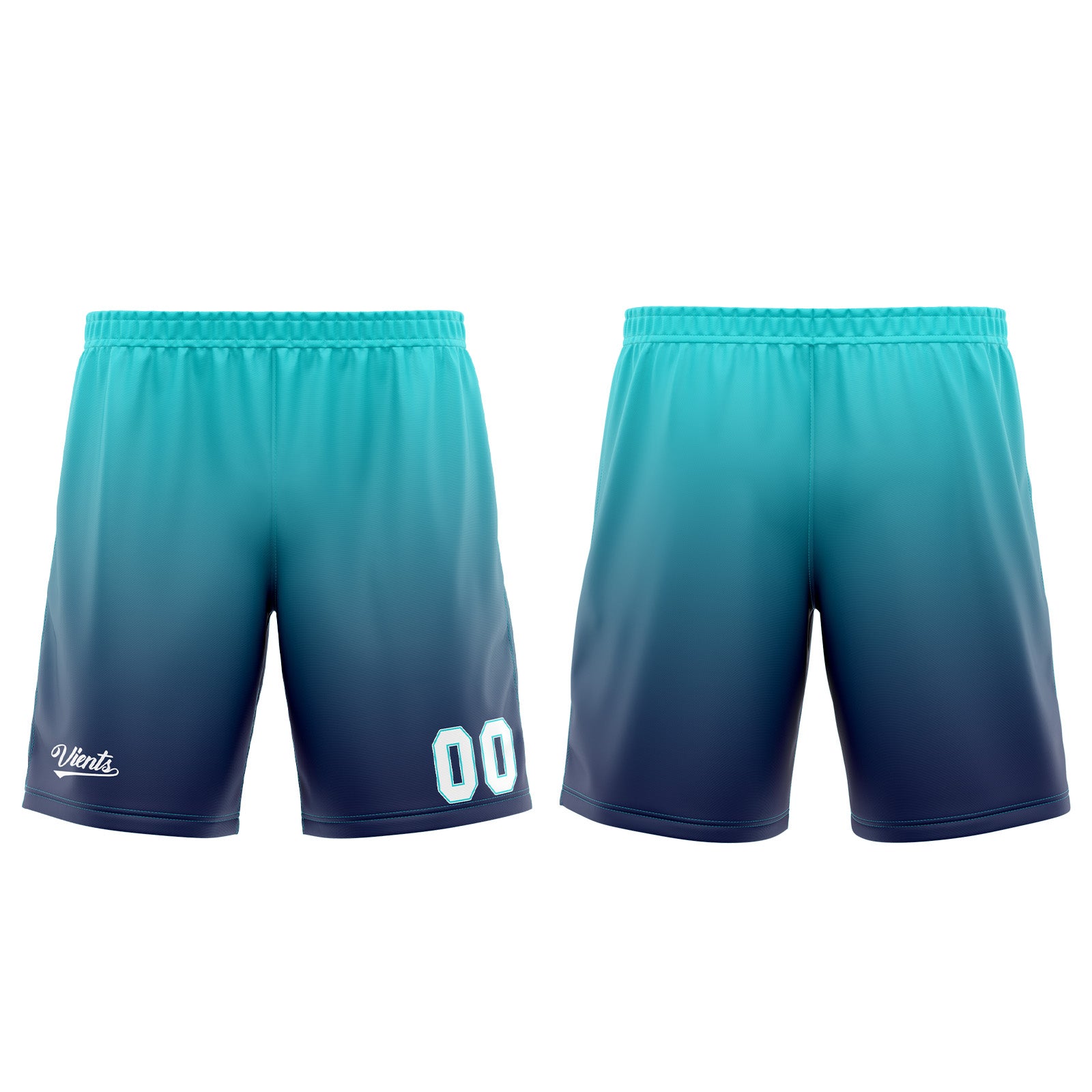 Uniforme de baloncesto personalizado azul marino y cian con su logotipo-nombre y número impresos