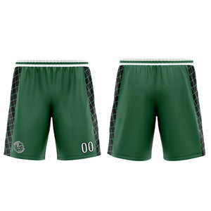 Uniforme de baloncesto personalizado verde y negro con tu logotipo-nombre y número impresos