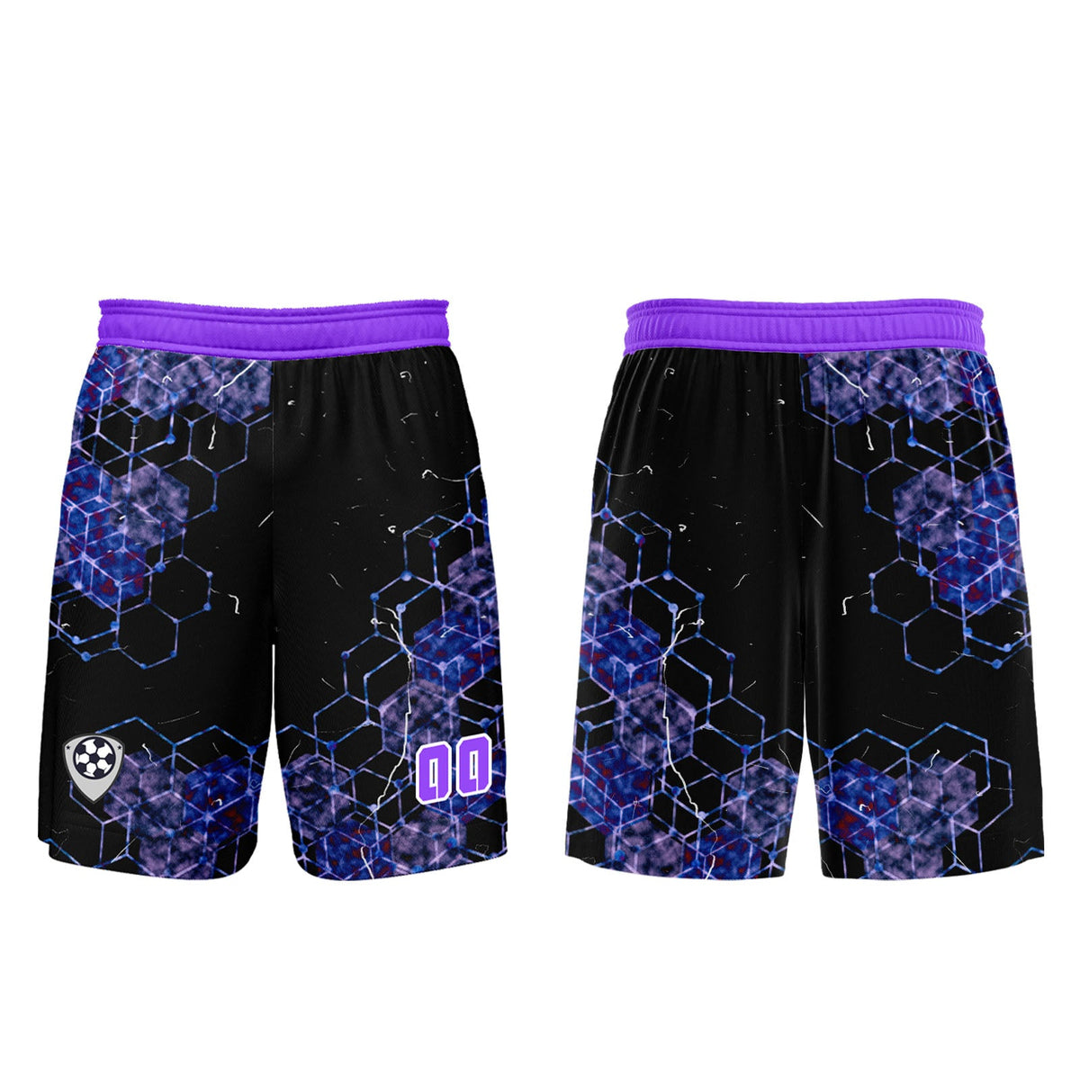 Conjunto personalizado de camiseta de uniforme morada para niños y adultos