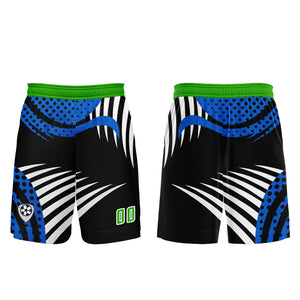 Conjunto personalizado de camiseta de uniforme azul y verde para niños y adultos