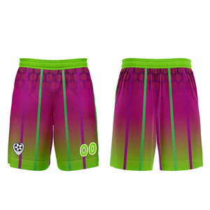 Conjunto personalizado de camiseta de uniforme rosa rojo y verde para niños y adultos