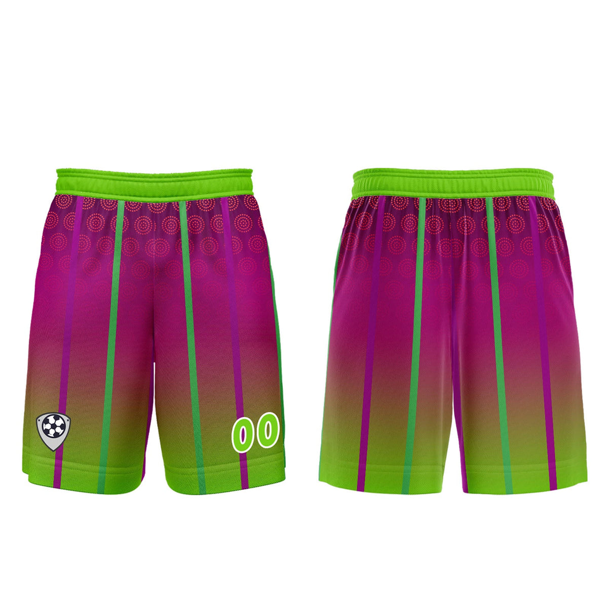 Conjunto personalizado de camiseta de uniforme rosa rojo y verde para niños y adultos