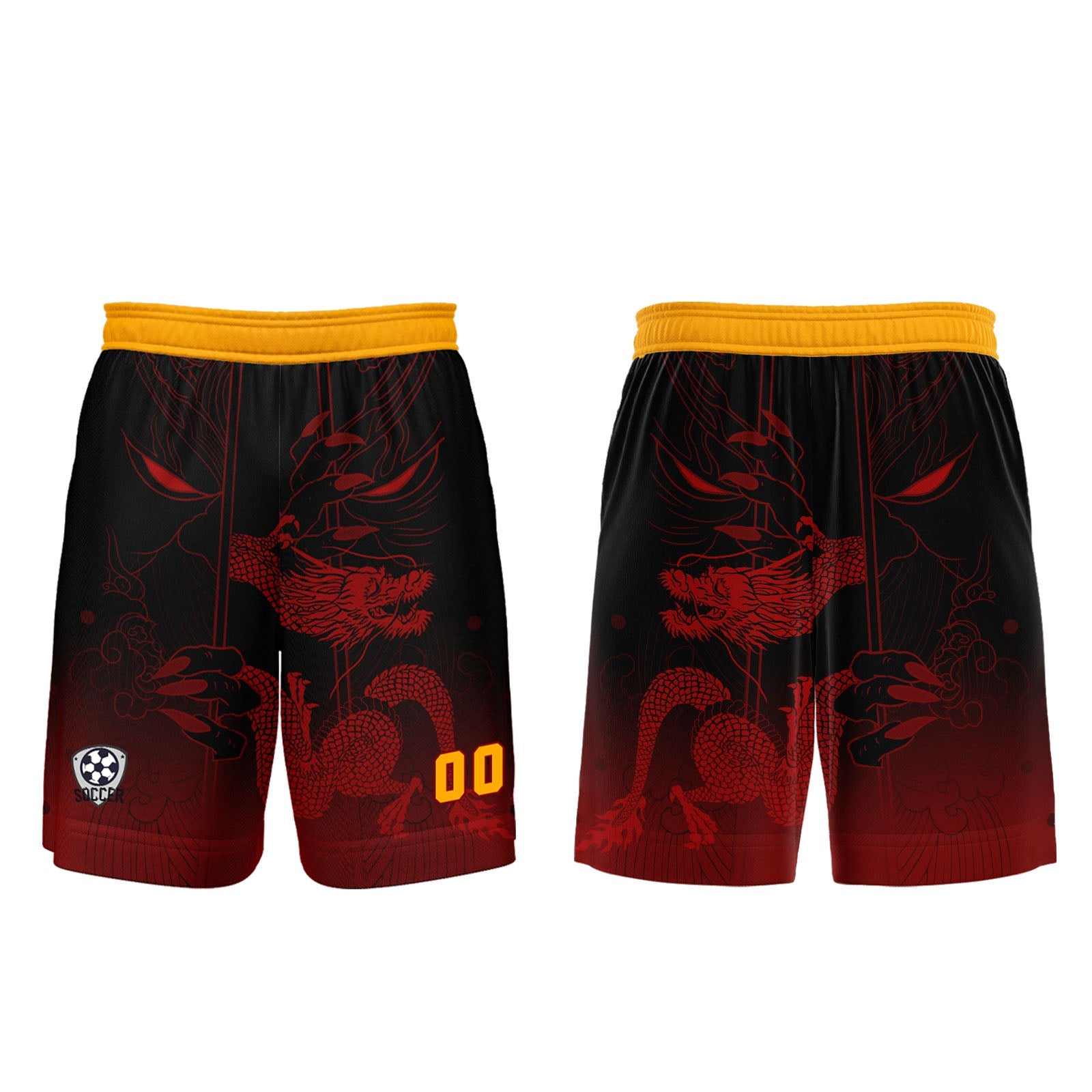 Conjunto personalizado de camiseta de uniforme rojo y naranja para niños y adultos