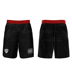 Conjunto personalizado de camiseta de uniforme negra y roja para niños y adultos