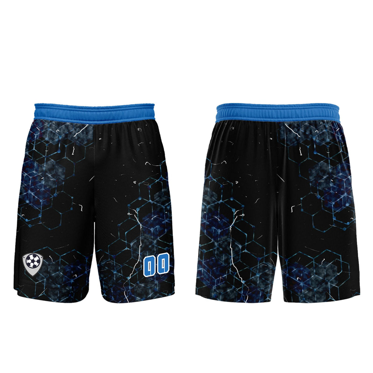 Conjunto personalizado de camiseta azul para niños y adultos