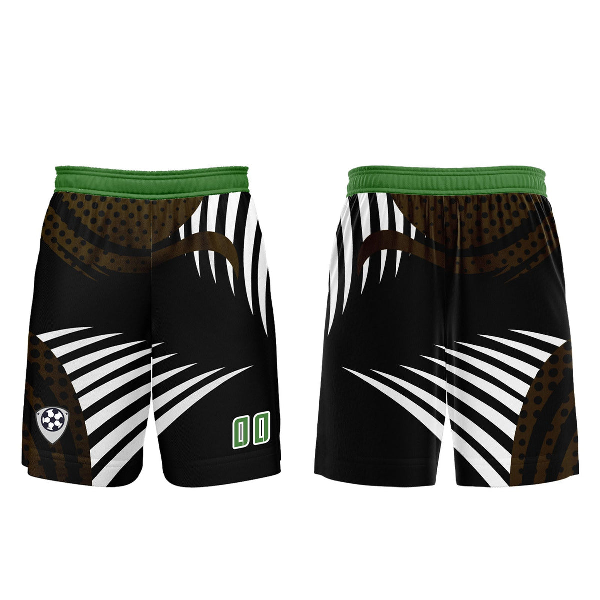 Conjunto personalizado de camiseta de uniforme marrón y verde para niños y adultos