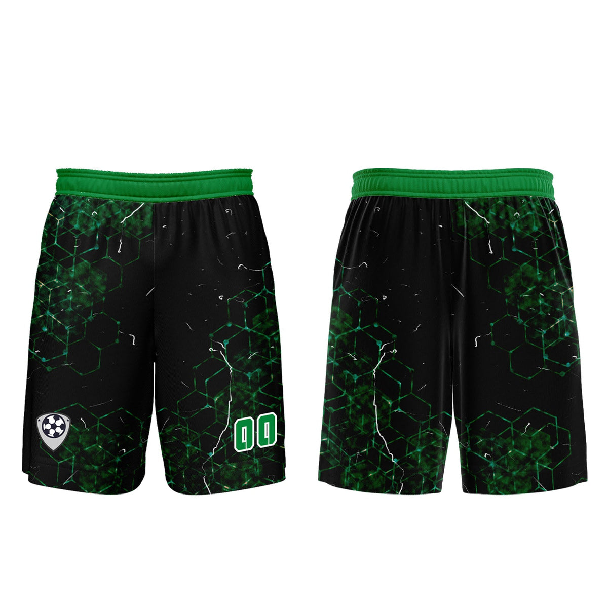 Conjunto personalizado de camiseta y jersey verde para niños y adultos