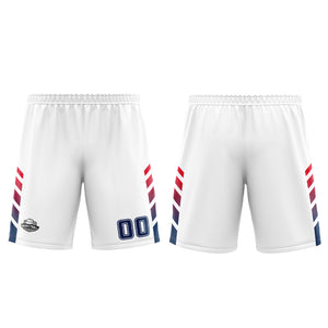 Uniforme de baloncesto personalizado blanco y azul con tu logotipo-nombre y número impresos