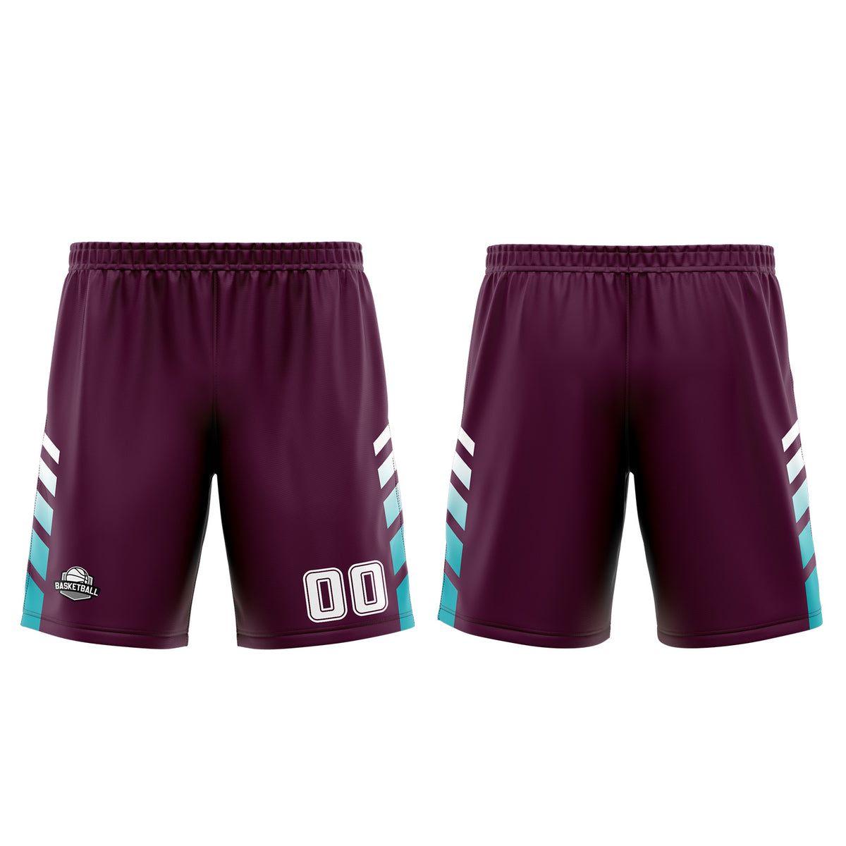 Uniforme de baloncesto personalizado en color morado cian con tu logotipo-nombre y número impresos