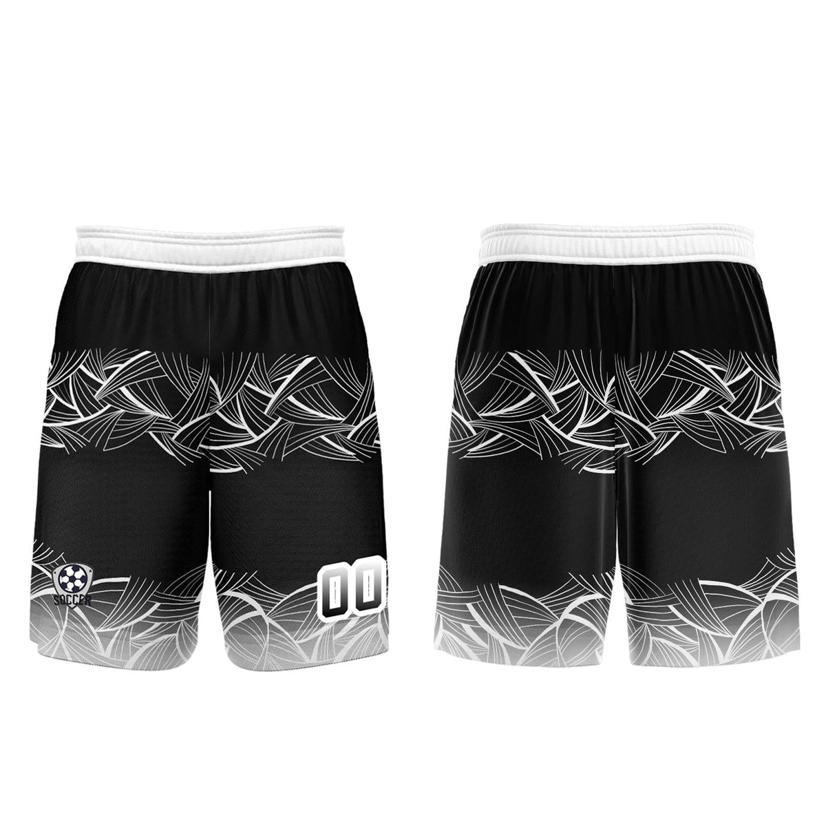 Conjunto personalizado de camiseta de fútbol negra y gris para niños y adultos