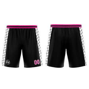 Uniforme de baloncesto personalizado en negro y rosa con tu logotipo-nombre y número impresos