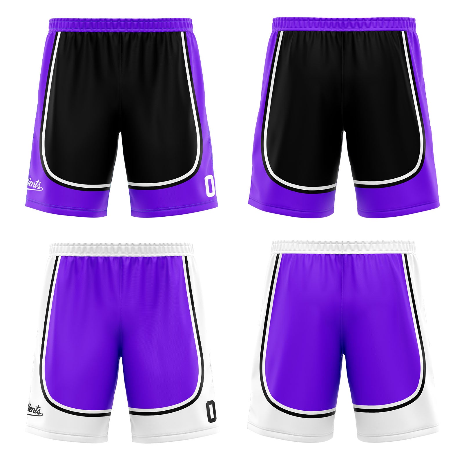Traje de baloncesto reversible negro y morado personalizado para adultos y niños
