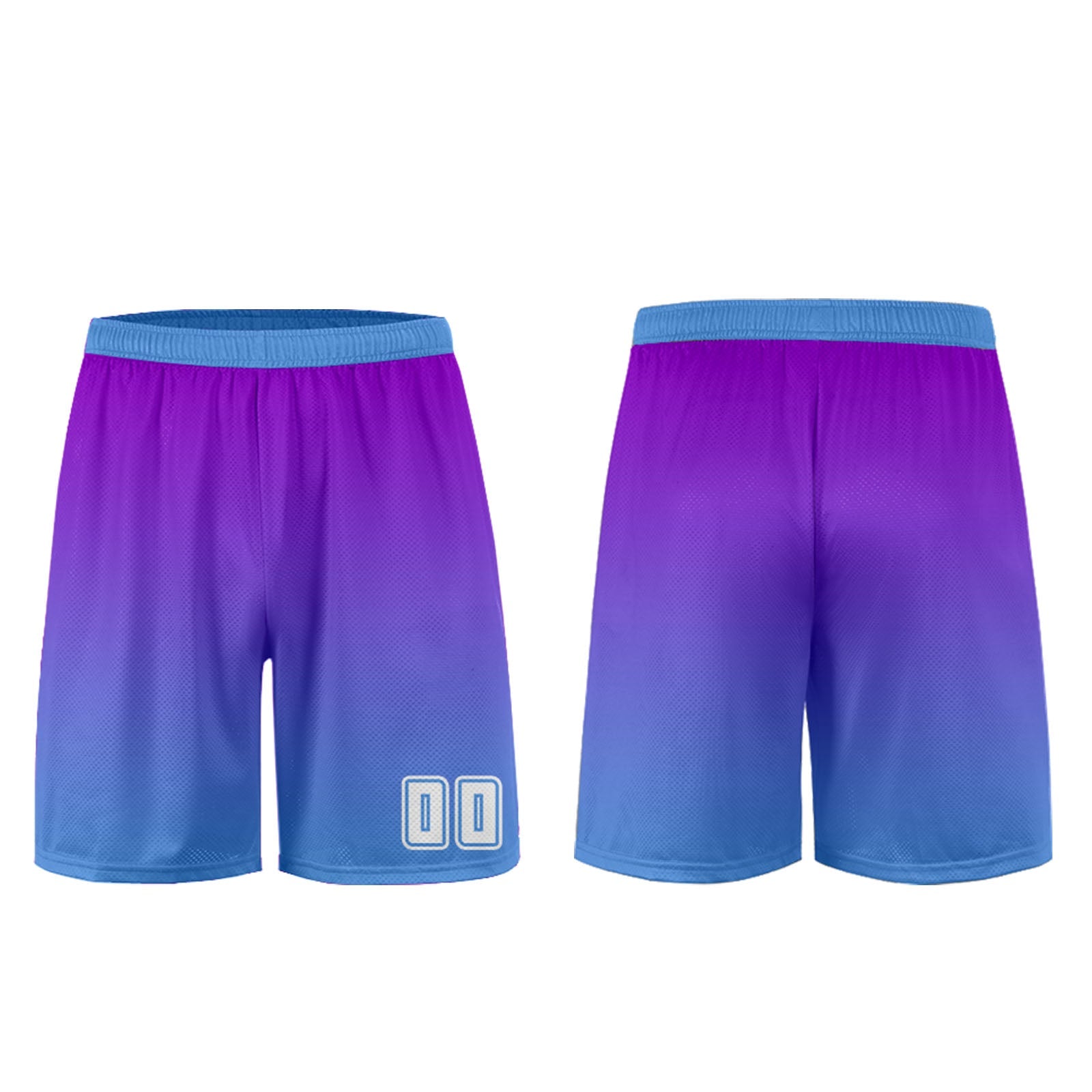 Conjunto personalizado de camiseta de uniforme morado y azul para niños y adultos