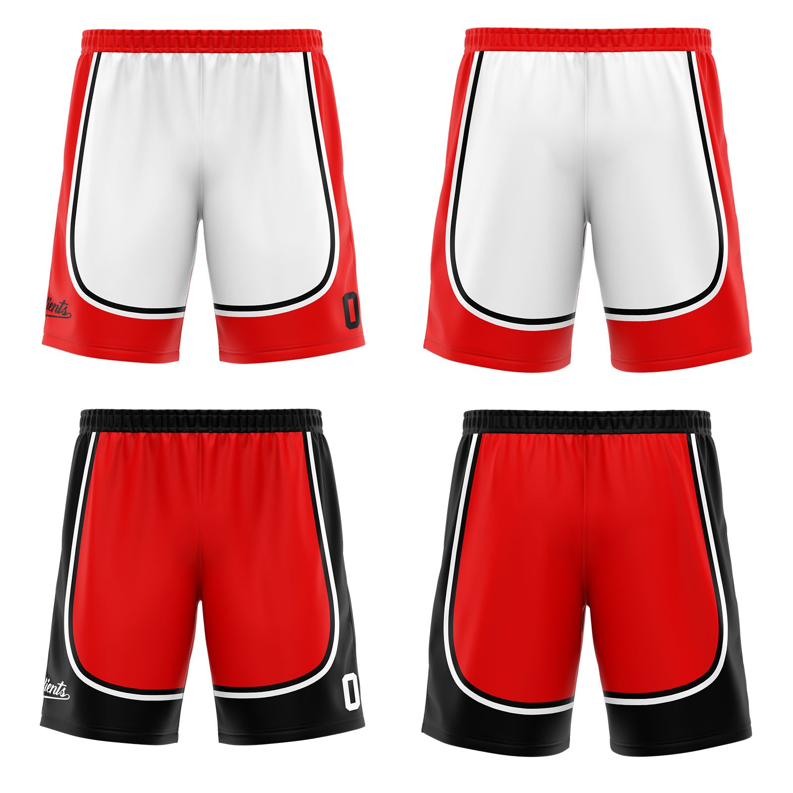 Traje de baloncesto reversible rojo y negro personalizado para adultos y niños