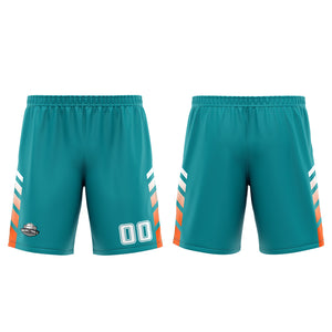 Uniforme de baloncesto personalizado color naranja cian con tu logotipo-nombre y número impresos