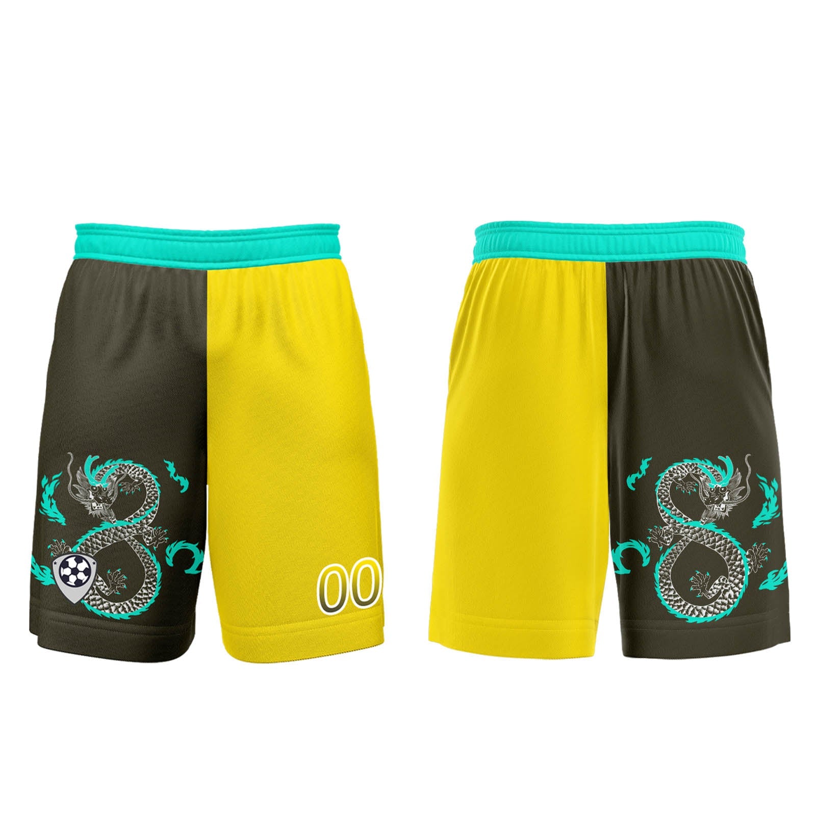 Conjunto personalizado de camiseta de uniforme amarilla y verde oliva para niños y adultos
