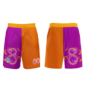 Conjunto personalizado de camiseta de uniforme morado y naranja para niños y adultos