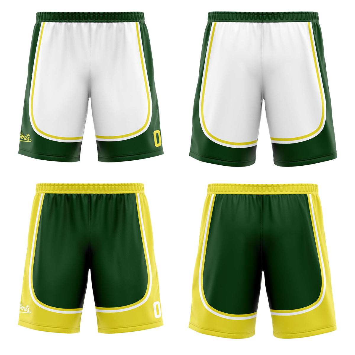 Traje de baloncesto reversible personalizado en verde y amarillo apagado para adultos y niños