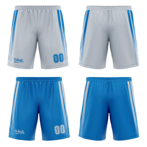 Traje de baloncesto reversible azul grisáceo personalizado para adultos y niños