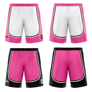 Traje de baloncesto reversible negro y rosa personalizado para adultos y niños