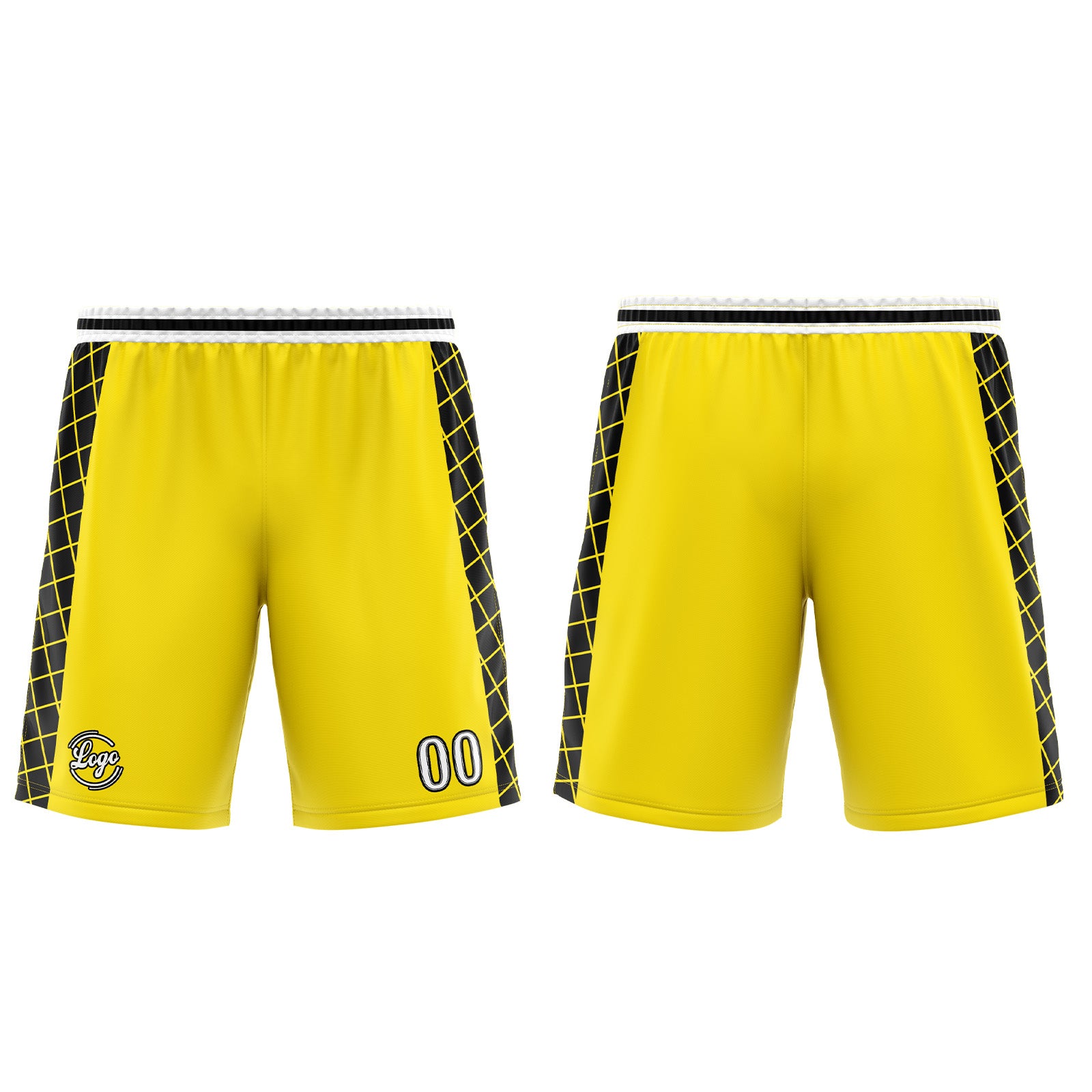 Uniforme de baloncesto personalizado amarillo y negro con tu logotipo-nombre y número impresos