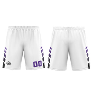 Uniforme de baloncesto personalizado blanco y morado con tu logotipo-nombre y número impresos