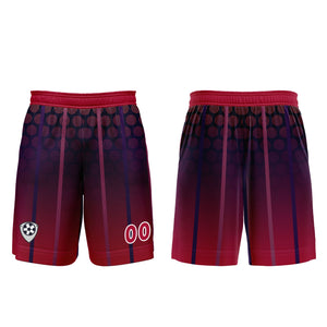 Conjunto personalizado de camiseta de uniforme rojo y morado para niños y adultos