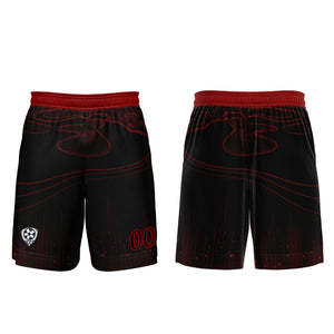 Conjunto personalizado de camiseta de fútbol negra y roja para niños y adultos