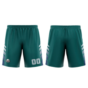 Uniforme de baloncesto personalizado verde y azul con tu logotipo-nombre y número impresos
