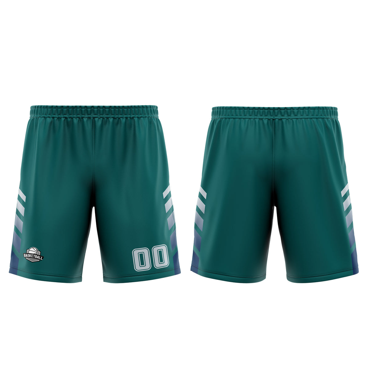 Uniforme de baloncesto personalizado verde y azul con tu logotipo-nombre y número impresos