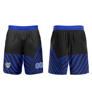 Conjunto personalizado de camiseta de uniforme negra y azul para niños y adultos