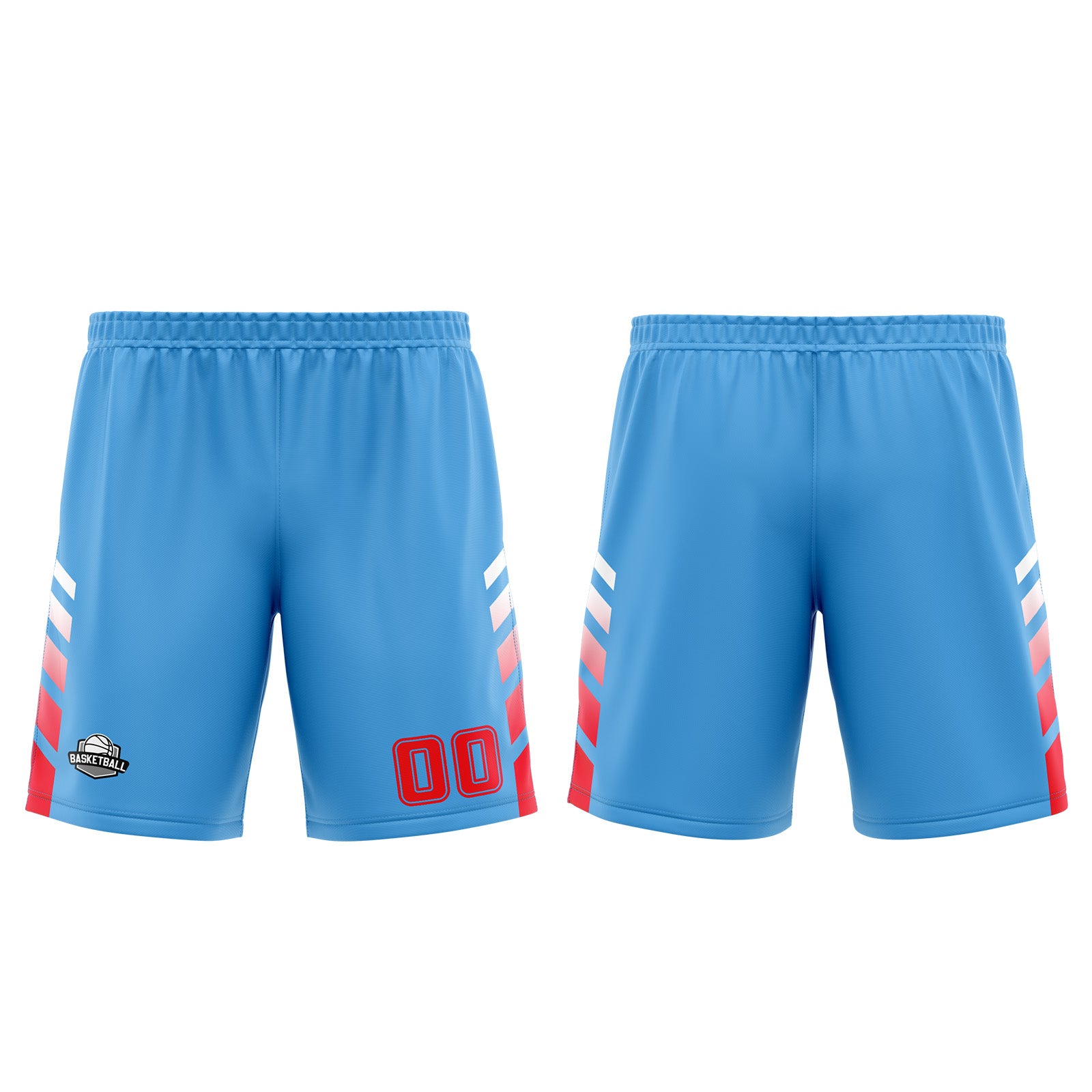 Uniforme de baloncesto personalizado azul y rojo con tu logotipo-nombre y número impresos