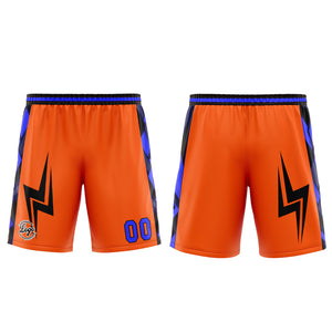 Uniforme de baloncesto personalizado naranja y azul con tu logotipo-nombre y número impresos