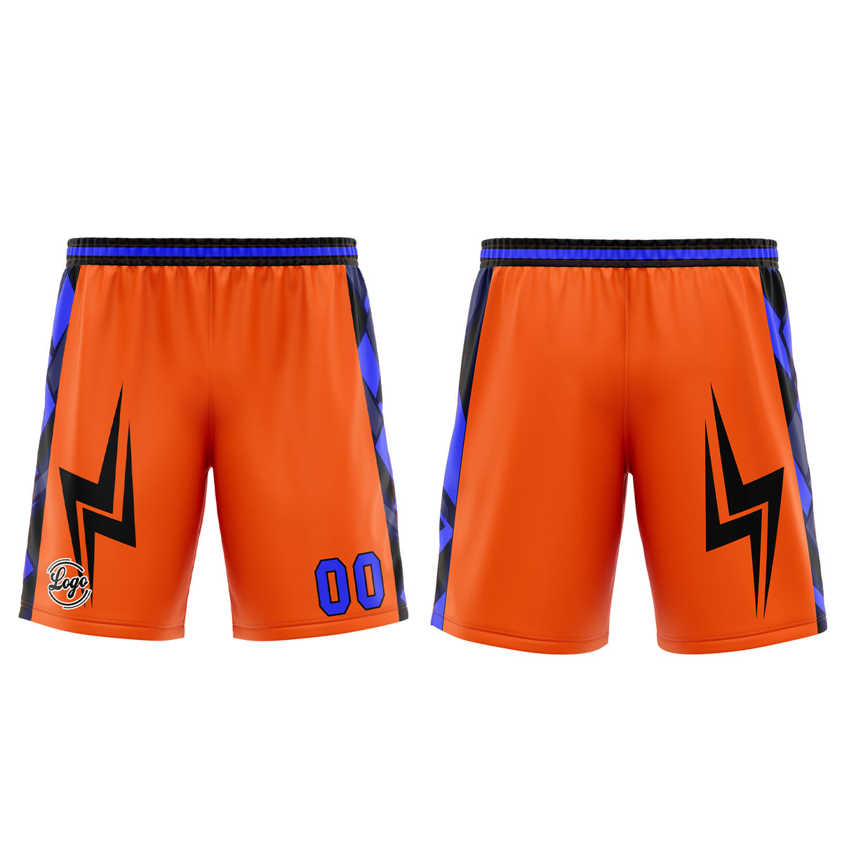 Uniforme de baloncesto personalizado naranja y azul con tu logotipo-nombre y número impresos