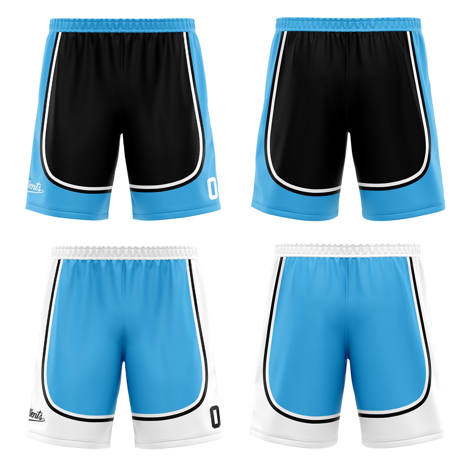 Traje de baloncesto reversible negro y azul personalizado para adultos y niños