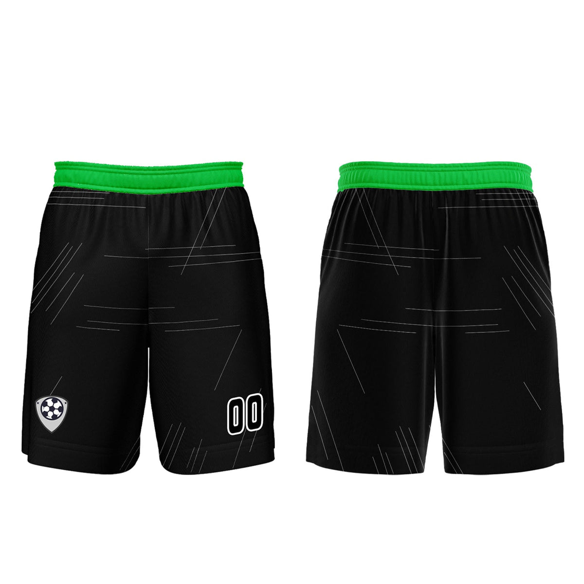 Conjunto personalizado de camiseta de uniforme negra y verde para niños y adultos