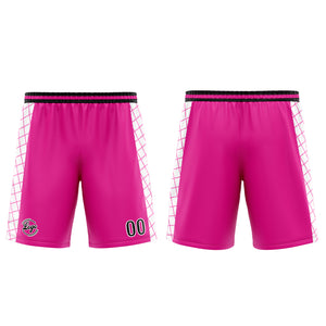 Uniforme de baloncesto rosa y negro personalizado con tu logotipo-nombre y número impresos