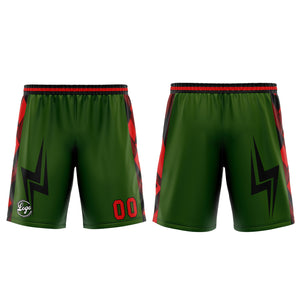 Uniforme de baloncesto personalizado verde y rojo con tu logotipo-nombre y número impresos