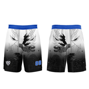 Conjunto personalizado de camiseta de uniforme negra y azul para niños y adultos