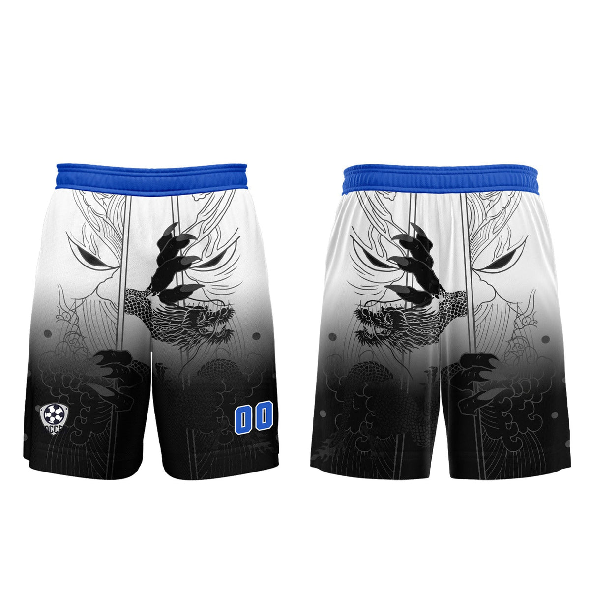 Conjunto personalizado de camiseta de uniforme negra y azul para niños y adultos