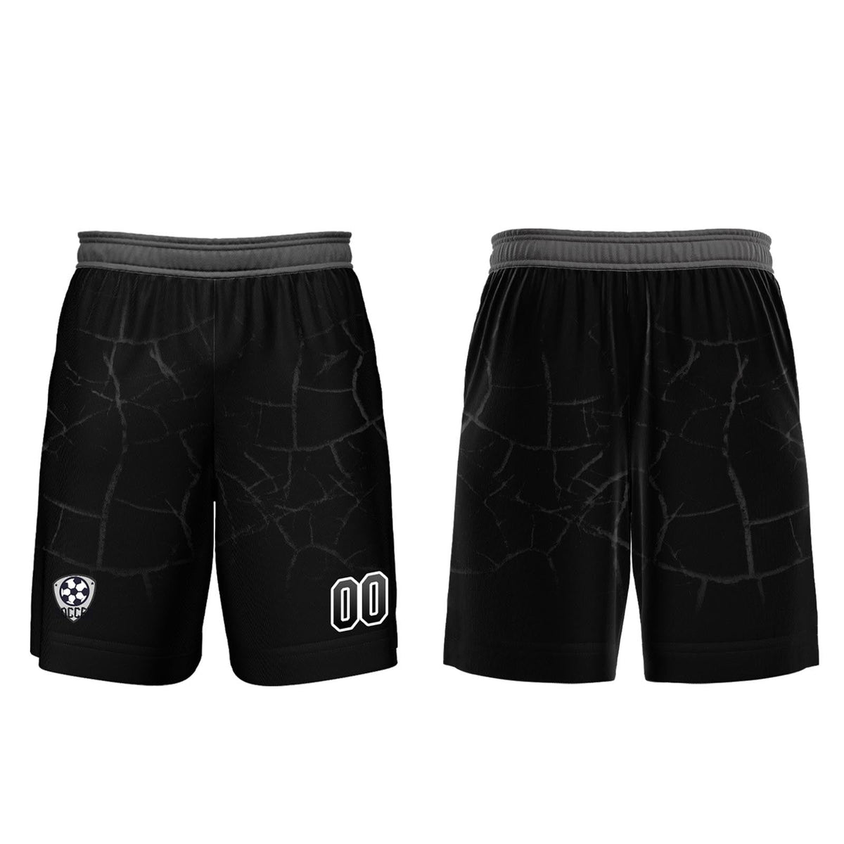 Conjunto personalizado de camiseta de fútbol negra y gris para niños y adultos