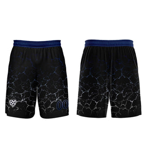 Conjunto personalizado de camiseta de fútbol negra y azul oscuro para niños y adultos