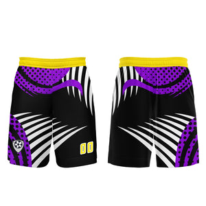 Conjunto personalizado de camiseta de uniforme amarilla y morada para niños y adultos