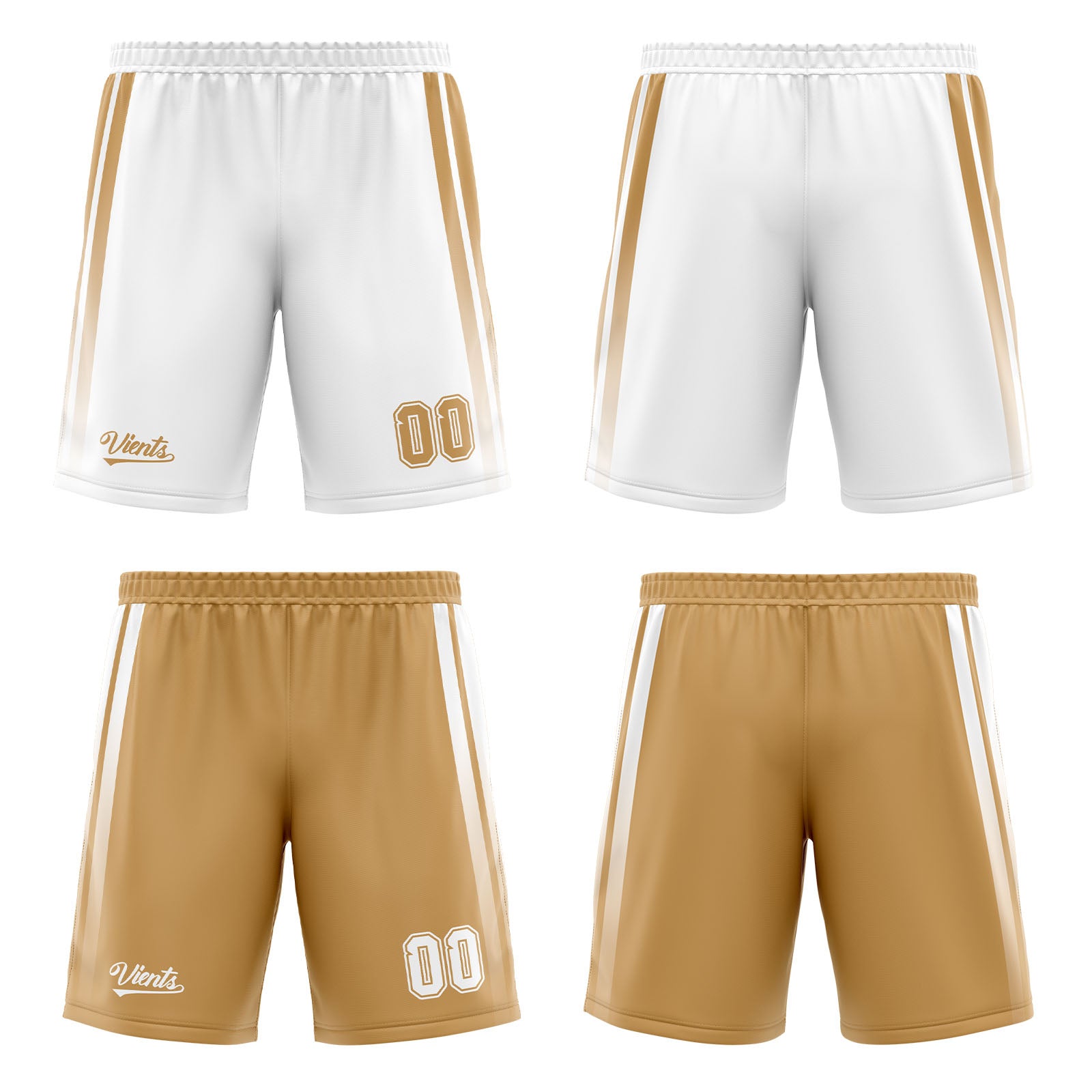 Traje de baloncesto reversible marrón y blanco personalizado para adultos y niños