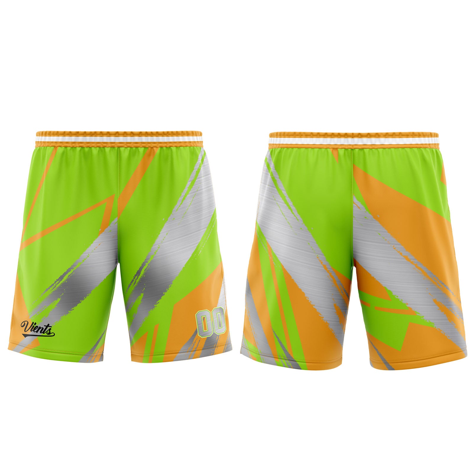 Uniforme de baloncesto personalizado en verde-naranja y gris con tu logotipo-nombre y número impresos