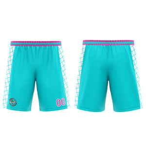Uniforme de baloncesto rosa cian personalizado con tu logotipo-nombre y número impresos