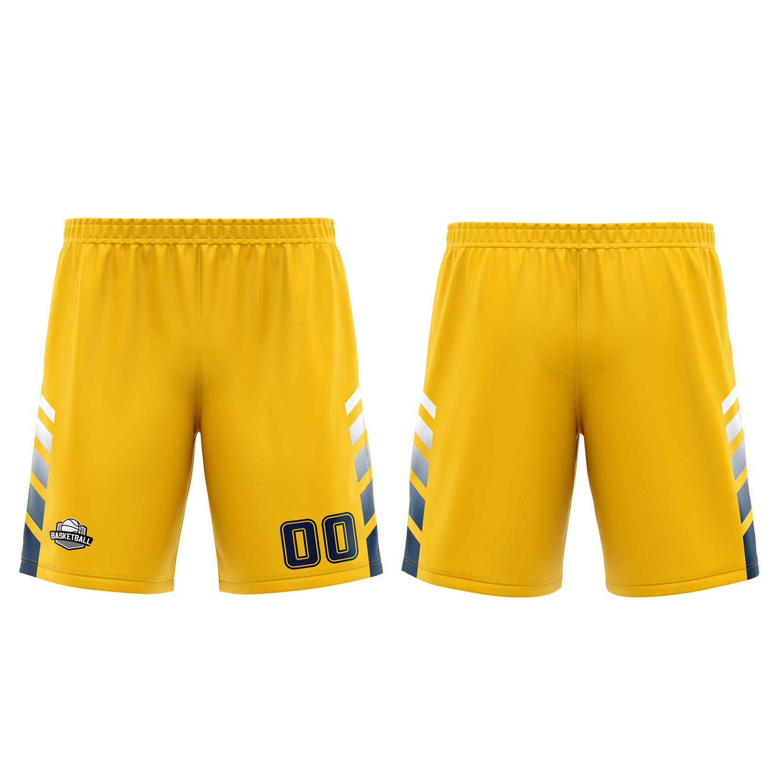 Uniforme de baloncesto personalizado amarillo y azul con tu logotipo-nombre y número impresos